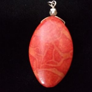 Large Coral necklace pendant